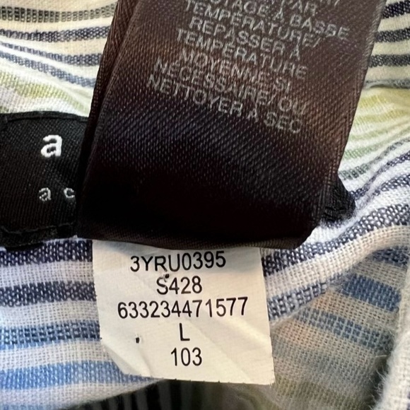 🤑 4/$24 Axcess A Clairborne Company Striped Short Sleeve Button Down Shirt - Picture 5 of 7